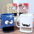 factory customize ceramic funny cup with cookie holder